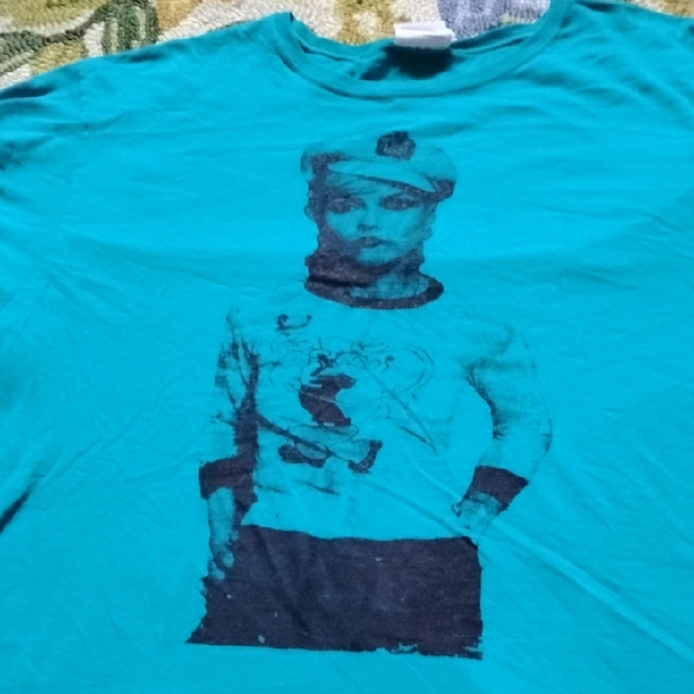 Men's Vintage XL Hanes Teal Debbie Harry Blondie Popeye Sailor Shirt